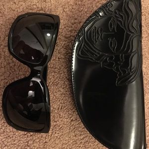 Versace sunglasses with leather case